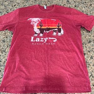 Men’s t shirt red lazy j ranch wear
